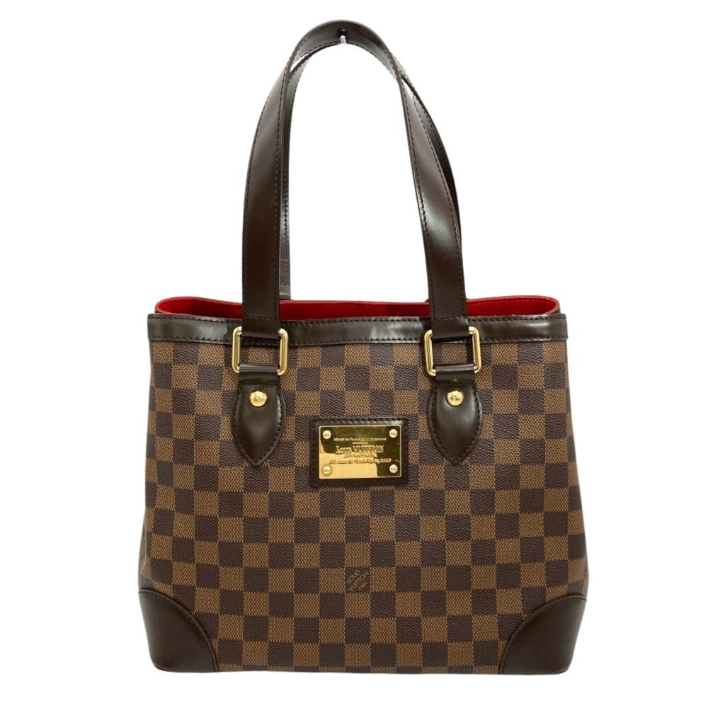 Louis Vuitton Hampstead PM Handbag, Damier Ebene, N51205, Brown with Gold Har...
